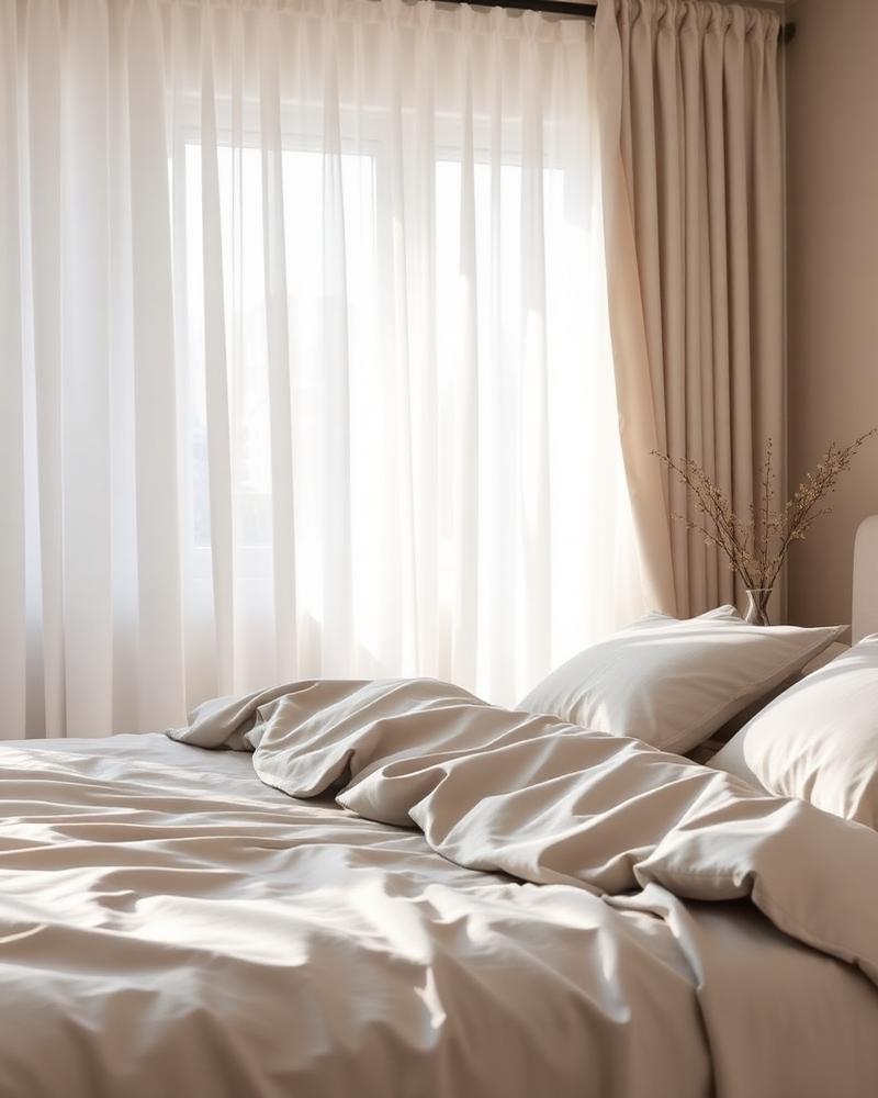 Mist grey sateen sheets lifestyle