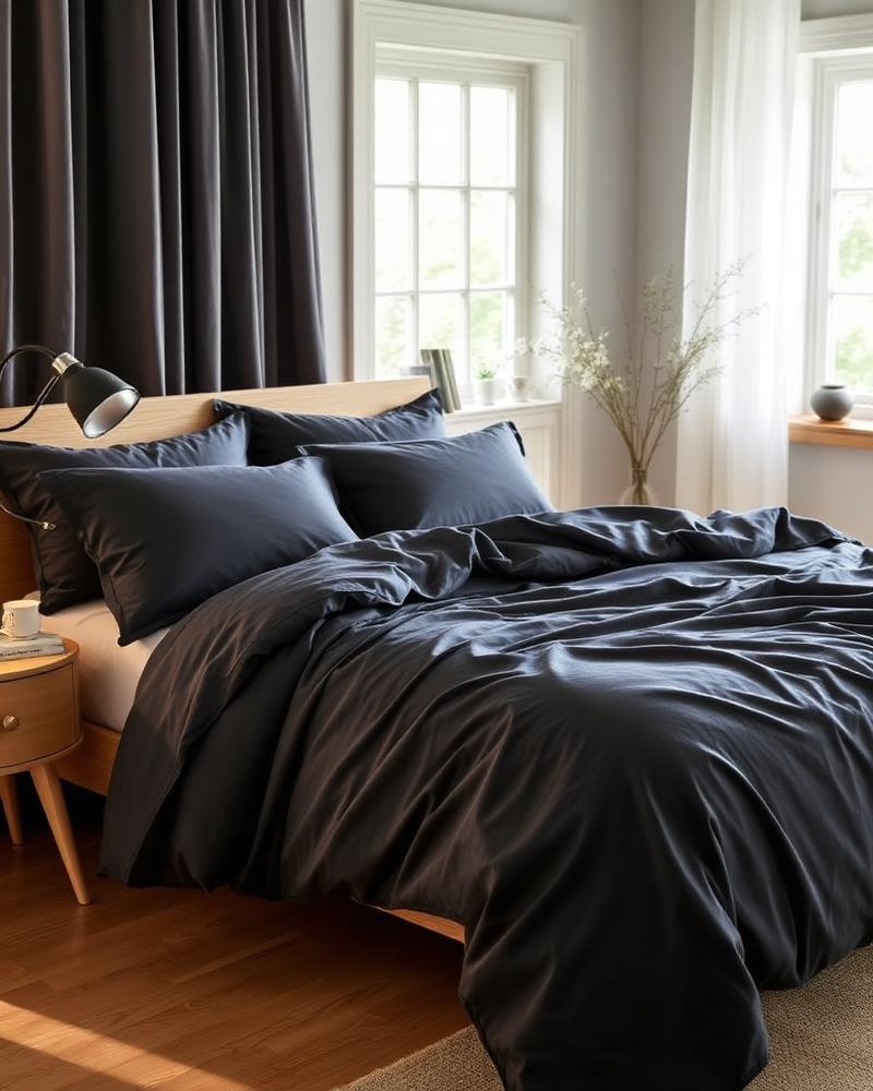 Sateen Duvet Cover – Charcoal Grey