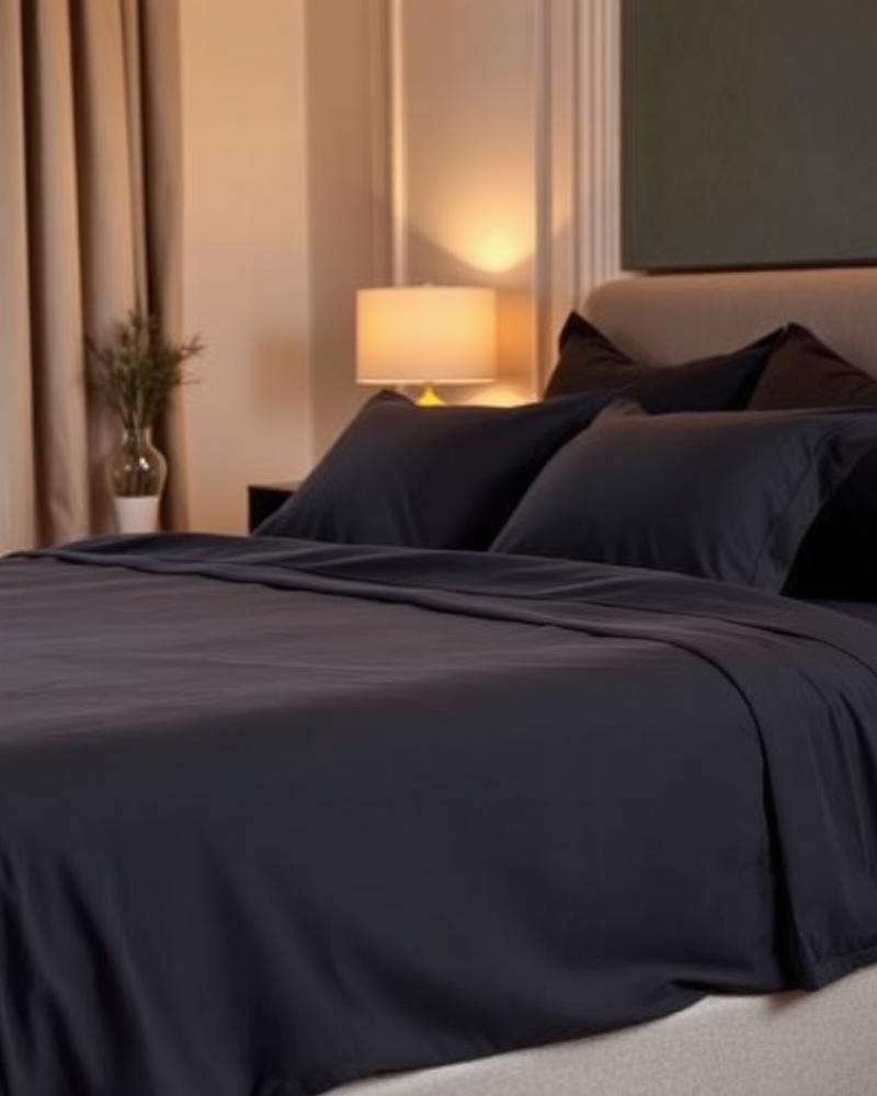 Sateen Bed Sheet Set – Charcoal Grey
