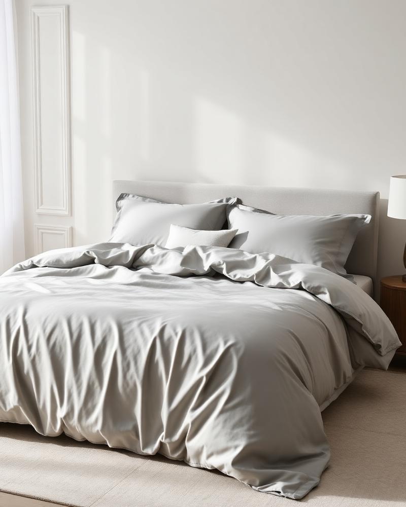 Sateen Duvet Cover – Mist Grey